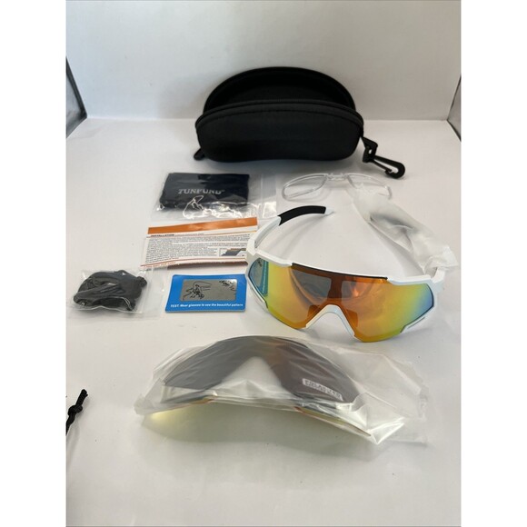 Tunfund Sunglasses Inter-Changeable Shades in Case Designer Fashion White - Picture 1 of 7